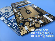 RF PCB는 6.15 DK RF-60TC 10 밀리리터, 20 밀리리터, 30 밀리리터와 침지 금과 60 밀리리터 코팅, 주석, HASL과 OSP를 토대로 했습니다